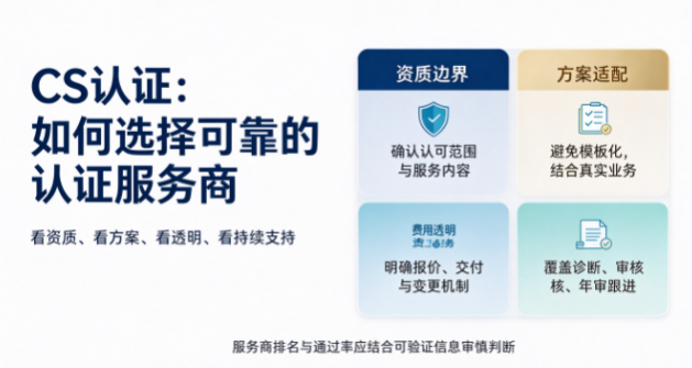 CS认证排名靠前的机构推荐：如何选择可靠的认证服务商？
