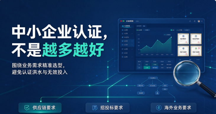 中小企业认证太多，未必越多越好：如何选对体系，避免 “认证洪水”？