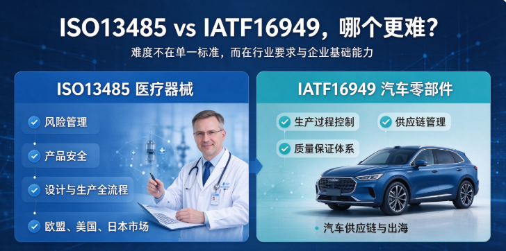 ISO13485医疗器械认证vs.IATF16949汽车零部件认证：哪个更难？真相来了！